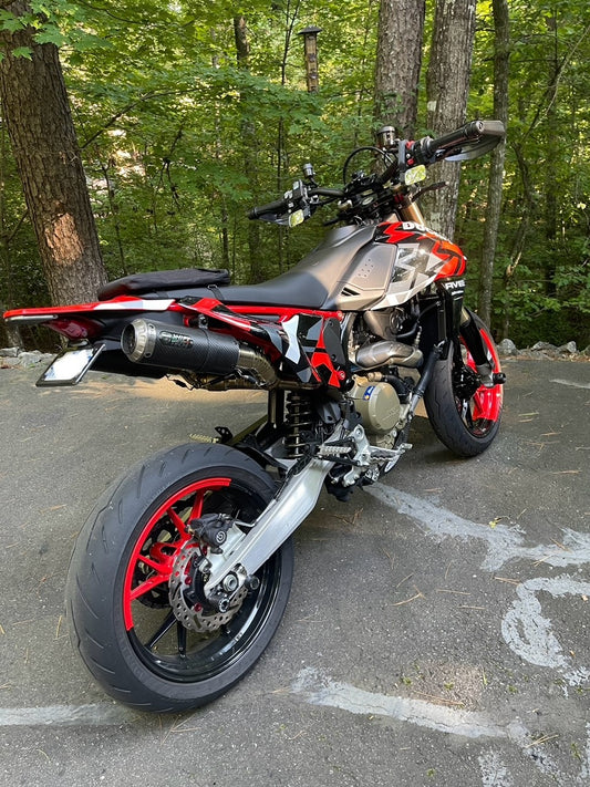 Système de collecteurs décatalysé en titane Shift-Tech (avec points de montage du pare-chaleur OEM) Ducati Hypermotard 698 Mono RVE (2024+)
