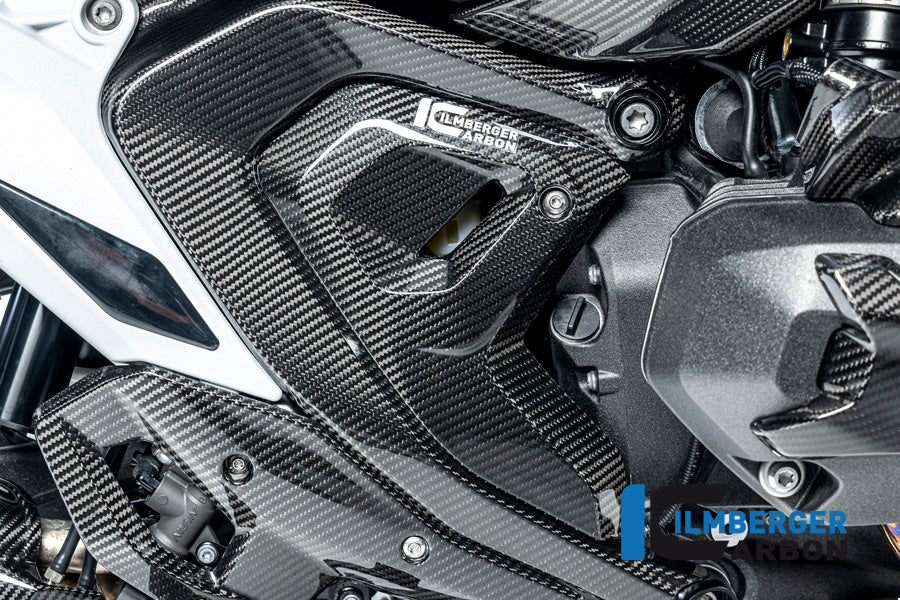 Driehoekige Frame cover rechts glanzend carbon BMW R1300GS Adventure Triple Black 2024+