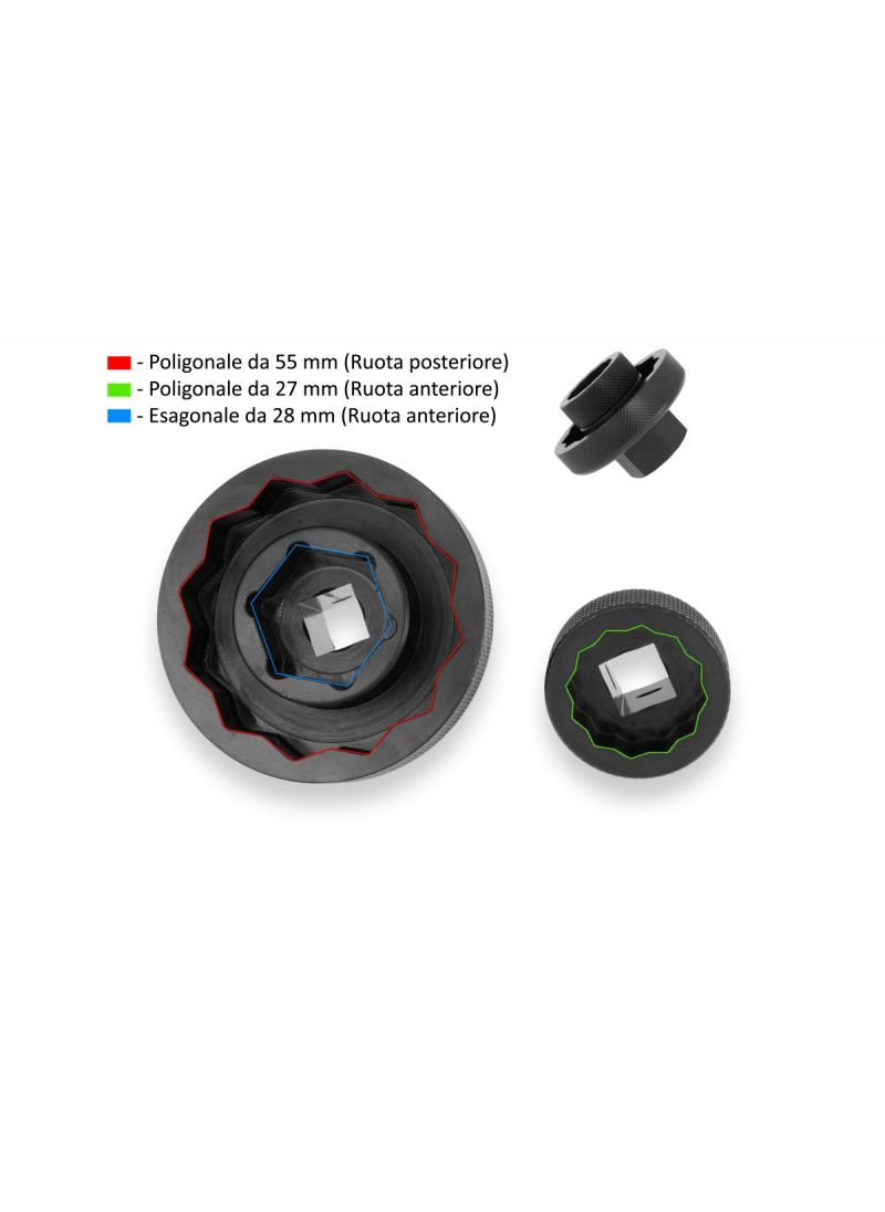 Ensemble d'outils d'entraînement de socket pour les écrous de roue avant et arrière MV Agusta MV Agusta Dragster 800 RR E5 (2021+)