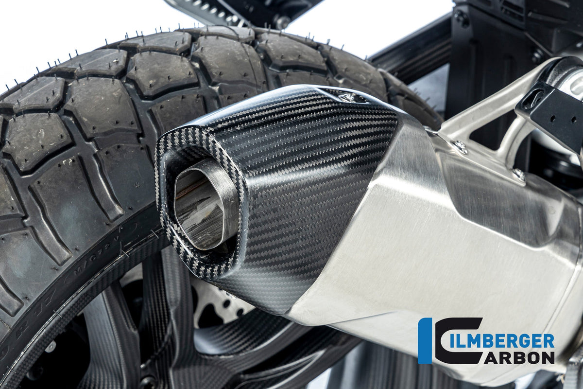Uitlaatdemper beschermer (Achterzijde) mat carbon BMW R1300GS Adventure Triple Black 2024+