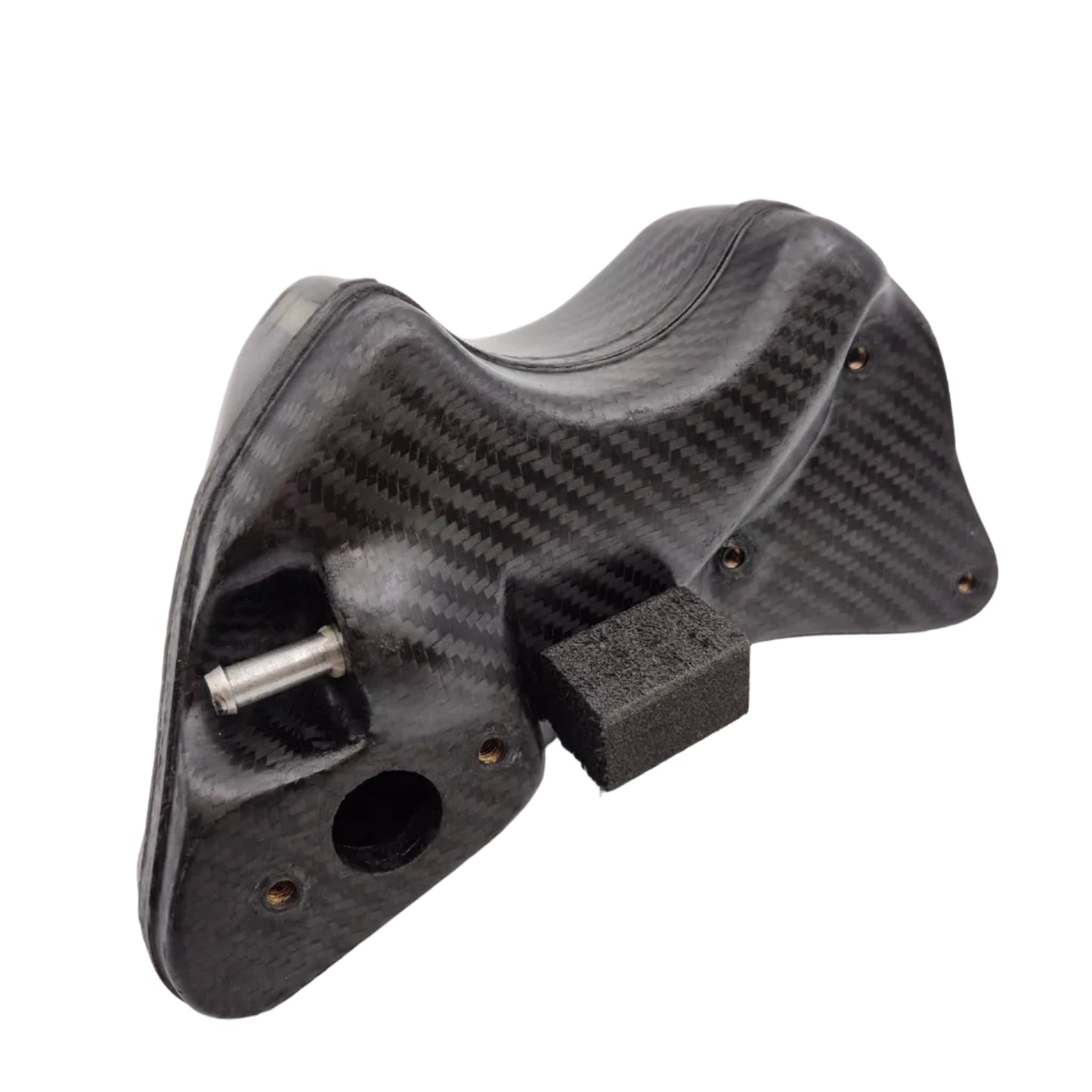 Achteraanzicht van EVR carbon koelvloeistof reservoir voor Ducati 748 916 996 998