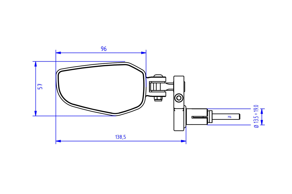 Bar-End Spiegel Evo rechts MR711 CNC Racing BMW R12 NineT (2024+)