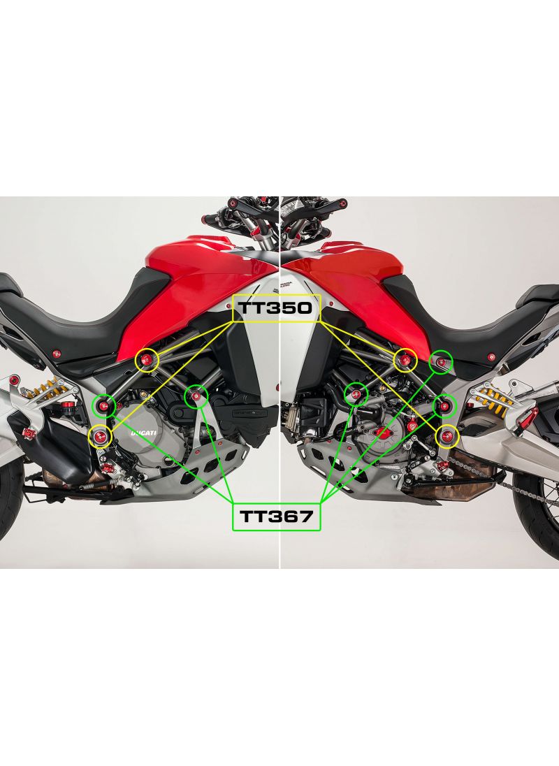 Kit de Framecap pour trous plus petits ducati multistrada enduro ducati multistrada enduro 1260 (2019+)
