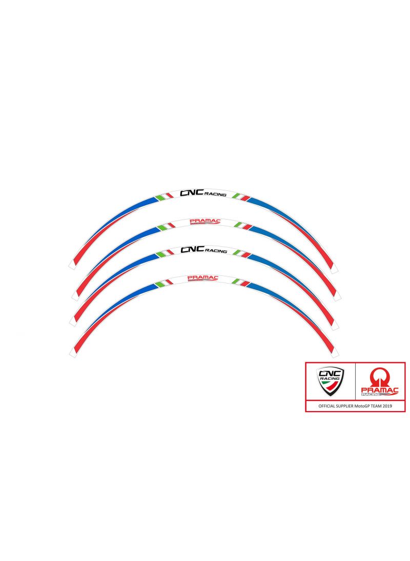 Rimstripe velgsticker set - 17 inch velgen - Pramac Limited Edition Aprilia RSV4 Factory (2021-2024)
