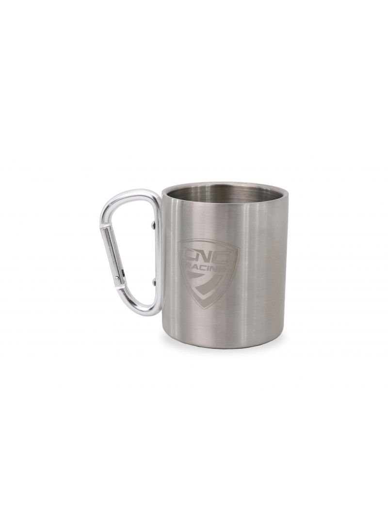 Tasse en acier inoxydable avec logo CNC et poignée de carabiner