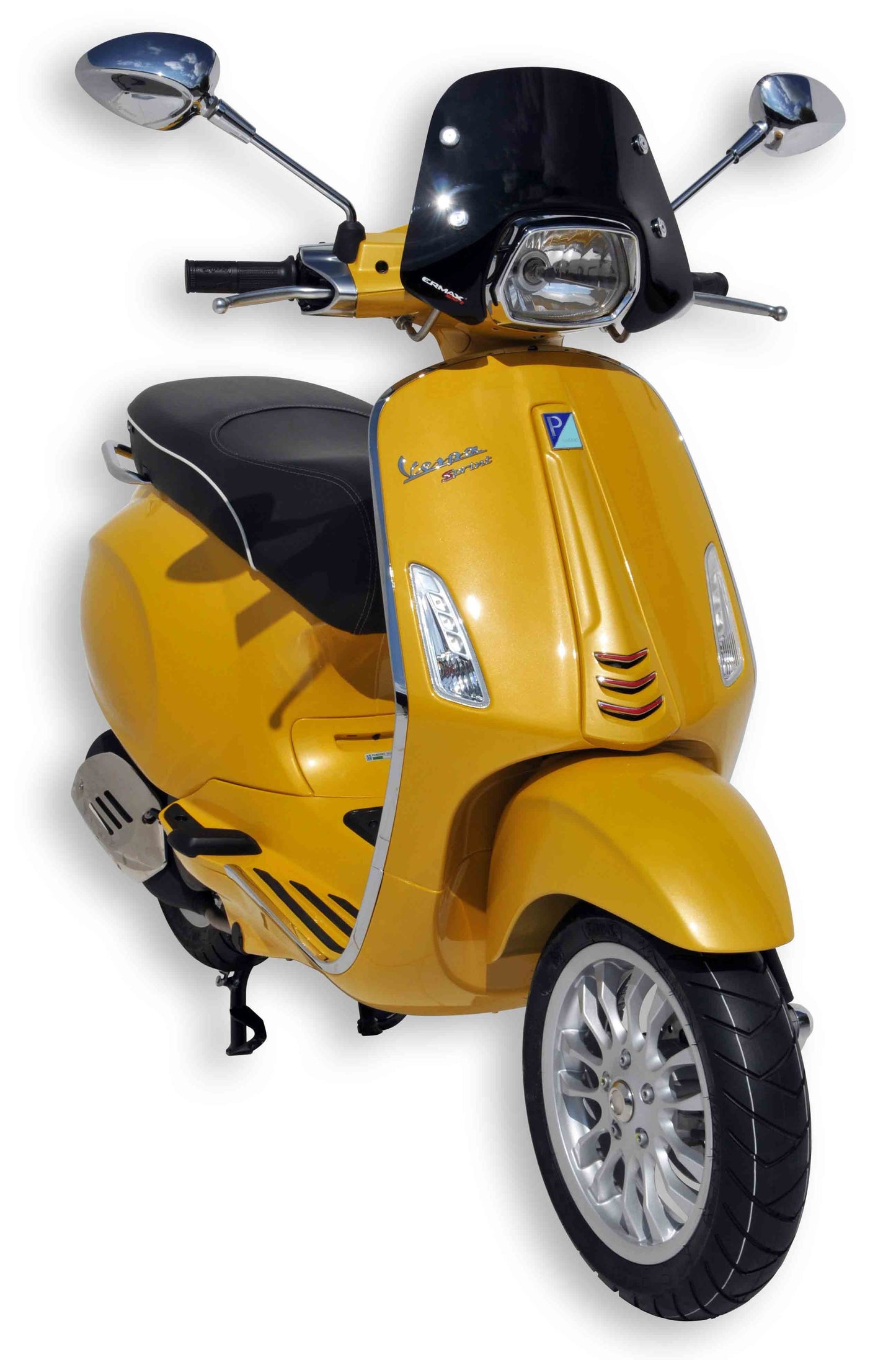 En pare-brise court (30 cm) Smoke Dark pour Vespa Sprint 50 / Sprint 125 / Sprint 150