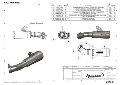 HP Corse échappement GP07 BMW BMW R NINET 2014 - 2020