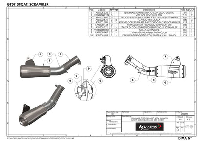 HP Corse échappement GP07 Black Ducati Scrambler 803 2015-2016