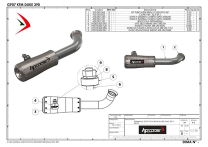 HP Corse échappement GP07 Black KTM Duke 390 2017-2020