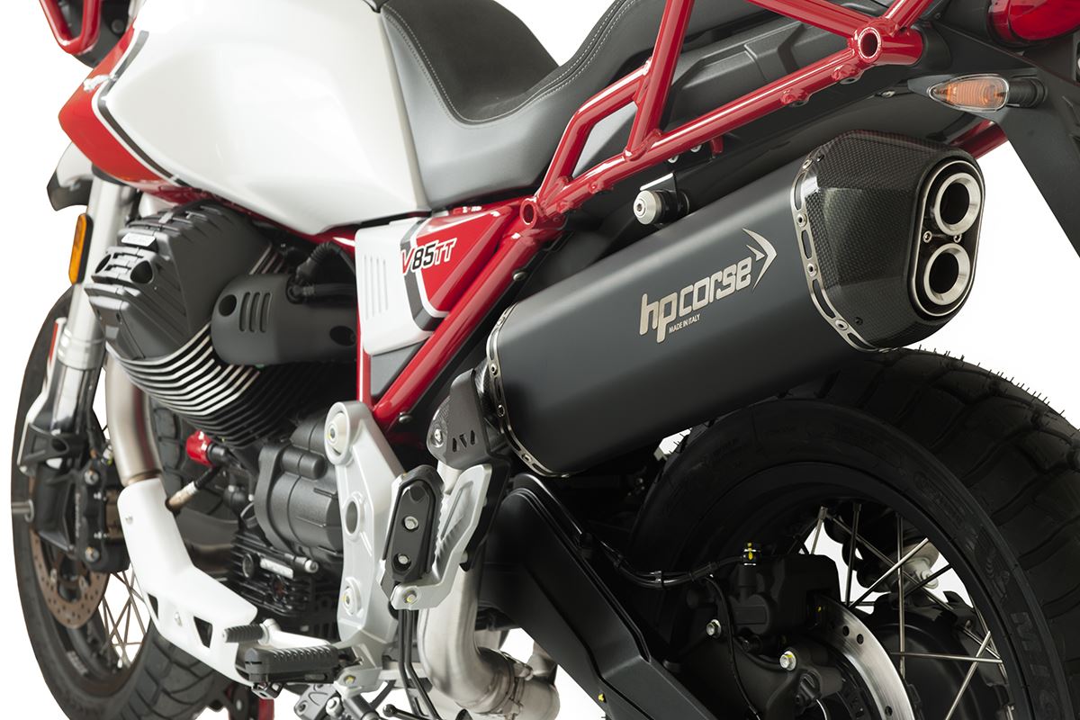 HP Corse échappement SPS Carbon Black Moto Guzzi V85 TT 2019+