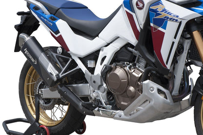 Outletdeal: HP CORSE 4-Track R – Zwart RVS Uitlaatdemper voor Honda CRF1100L Africa Twin (2020-2024)