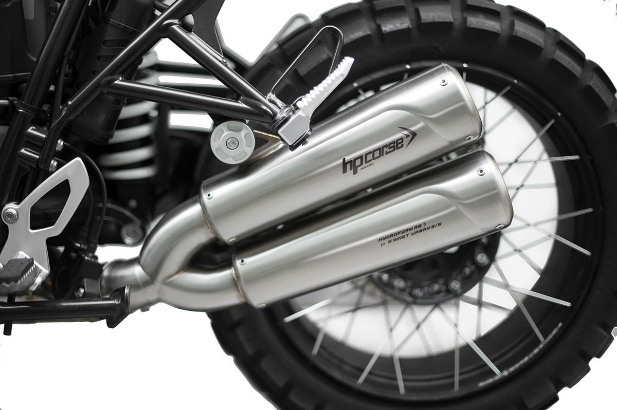 HP Corse Hydroform RS 300 dubbele slip-on uitlaat Satin BMW R Nine T (2017-2020)