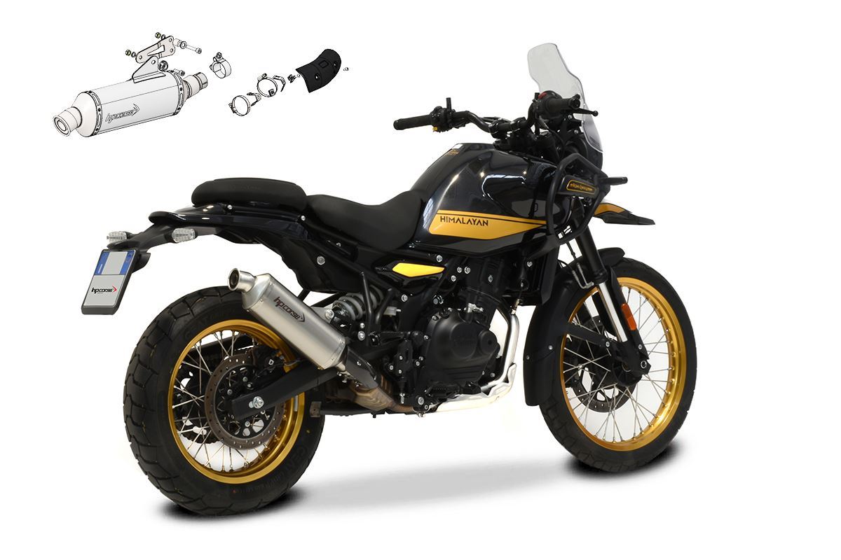 HP Corse SP-1 Short Satin slip-on uitlaat Royal Enfield Himalayan 450 (2024+)