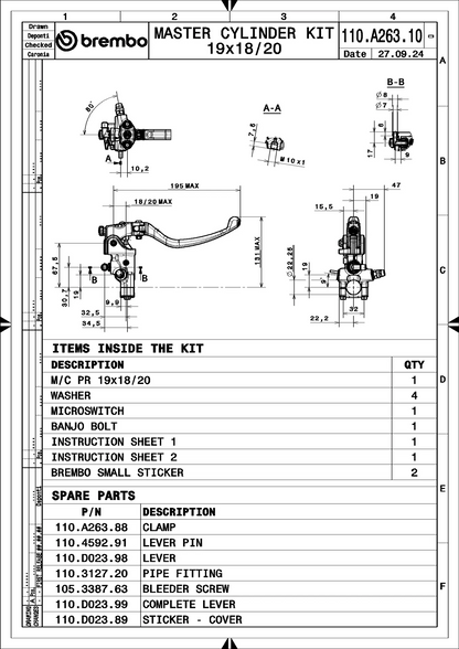 Brembo RCS19 Frein Master Cylinder