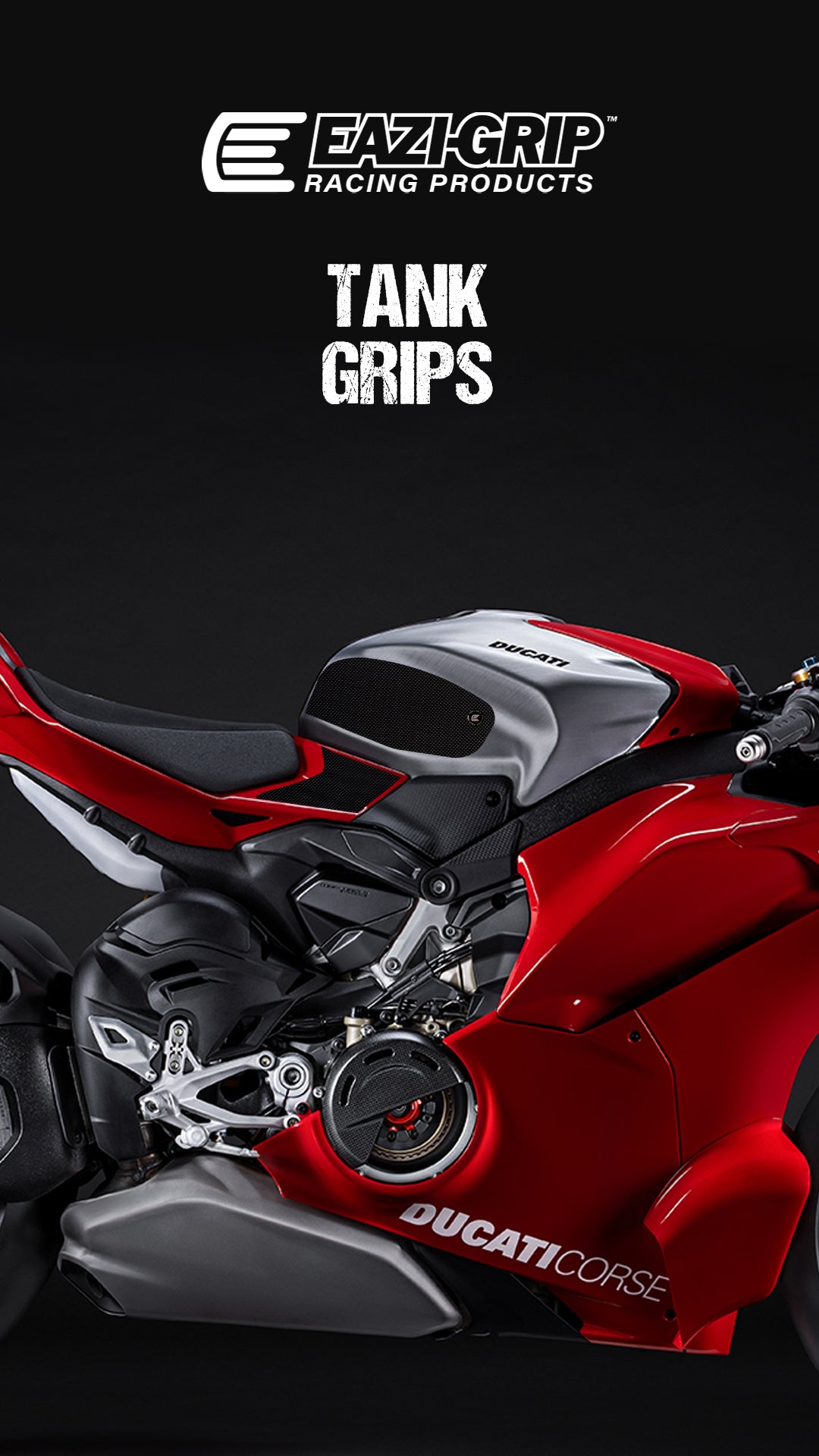 Eazigrip Evo Black Tank Grip Pad Set Ducati 1098S (2007-2009)