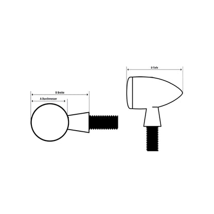 Highsider Apollo Bullet LED Fight, fardeau, signal de virage