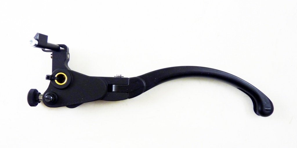 Outletdeal - Opklapbare magnesium remhendel met kromming voor diverse Honda-, Kawasaki-, Suzuki- en Triumph-modellen (2004-2012)