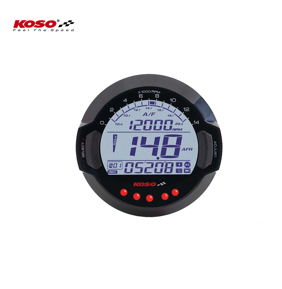 Outletdeal: KOSO Air/Fuel Ratio Meter & RPM Data Logger met BOSCH® LSU 4.9 sensor
