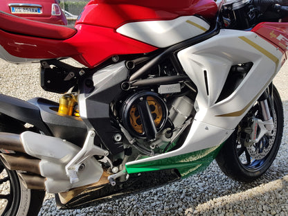 Open koppelingsdeksel met lexaan venster MV Agusta Dragster 800 Rosso E5 (2021+) zwart koppelingsdeksel met gouden drukplaat en zwarte veerschotels