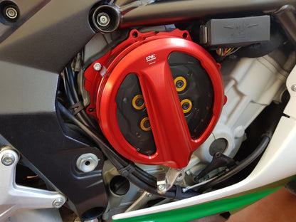 Open koppelingsdeksel met lexaan venster MV Agusta Dragster 800 E3 (2014-2017) rood gemonteerd op MV