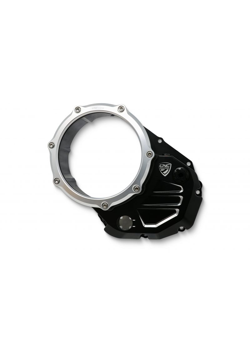 Couvercle d'embrayage transparent ducati noir-silver ducati xdivevel sombre (2021+)