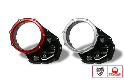 Koppelingsdeksel met open venster Pramac Racing Edition Ducati Hypermotard 821 SP (2013-2015) zwart-rood en zwart-zilver