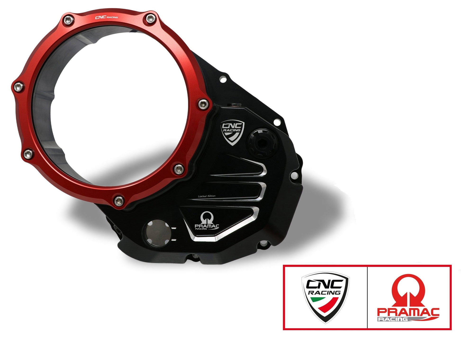 Koppelingsdeksel met open venster Pramac Racing Edition Ducati Monster 821 Stripe (2016-2017) zwart-rood