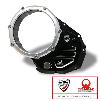 Koppelingsdeksel met open venster Pramac Racing Edition Ducati Monster 821 (2018-2020) zwart-zilver