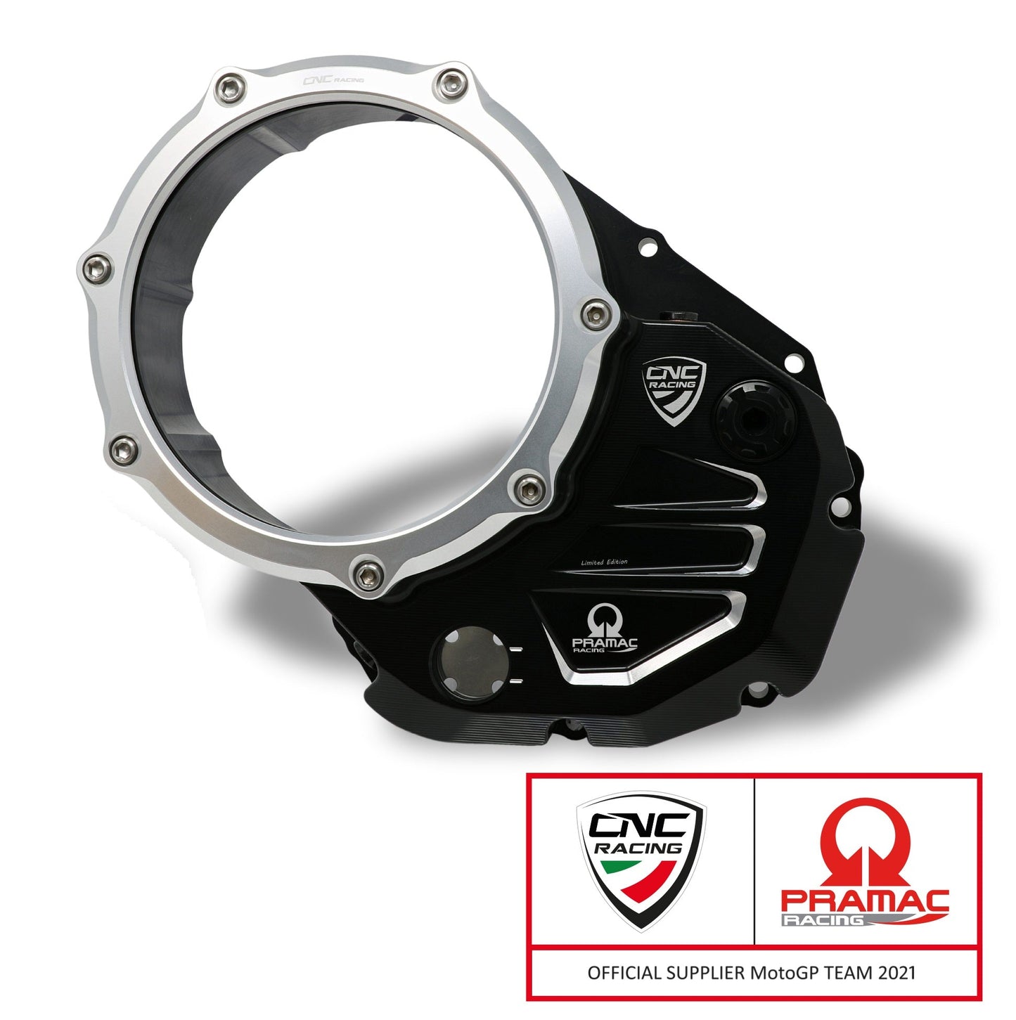 Koppelingsdeksel met open venster Pramac Racing Edition Ducati Monster 821 Stealth (2019-2020) zwart-zilver