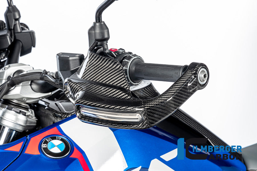 Handkap handbeschermer Hoog met Knipperlicht links glanzend carbon BMW R1300GS Adventure 2024+