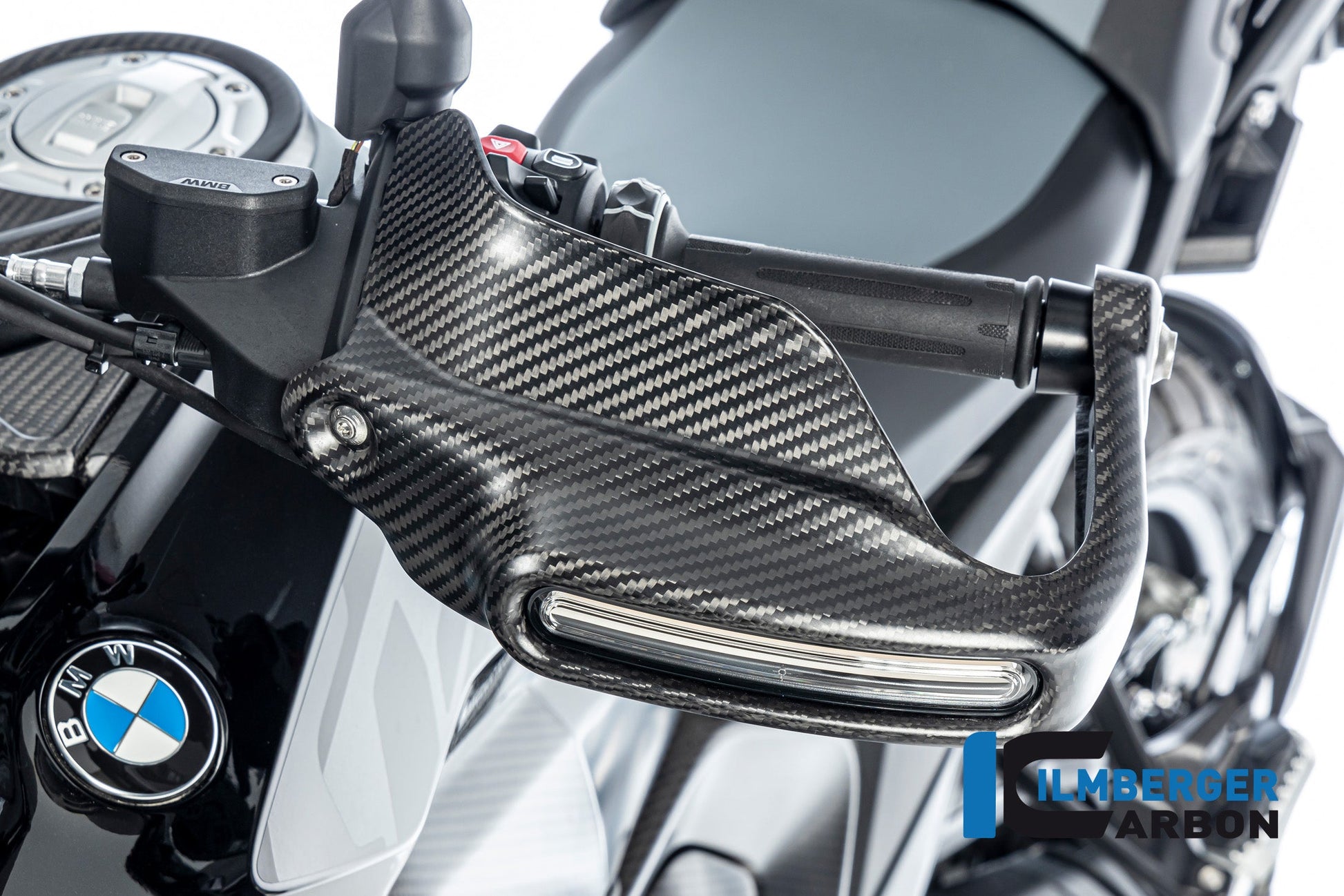 Handkap handbeschermer Hoog met Knipperlicht links mat carbon BMW R1300GS Triple Black 2023+