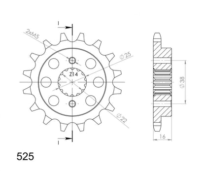 SuperSprox voortandwiel voor Ducati CST-740:15