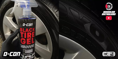 D -Con Gel de pneu noir noir 500 ml - noir profond avec brillance à long terme - 500 ml