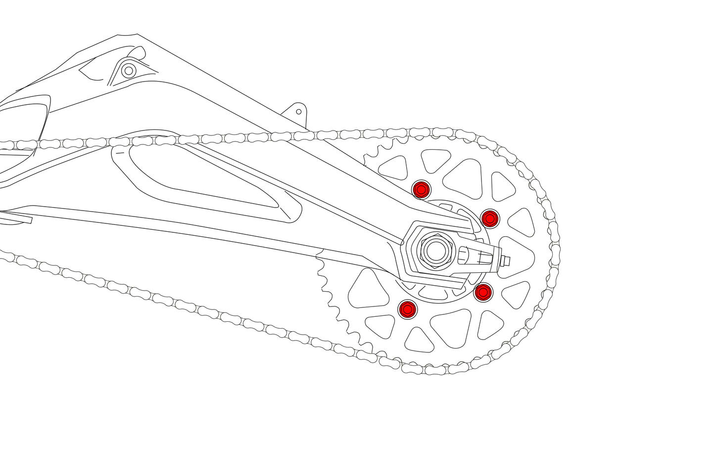 Achtertandwieldrager moeren (5 st.) Ducati Panigale V4 Tricolore IT (2025+)