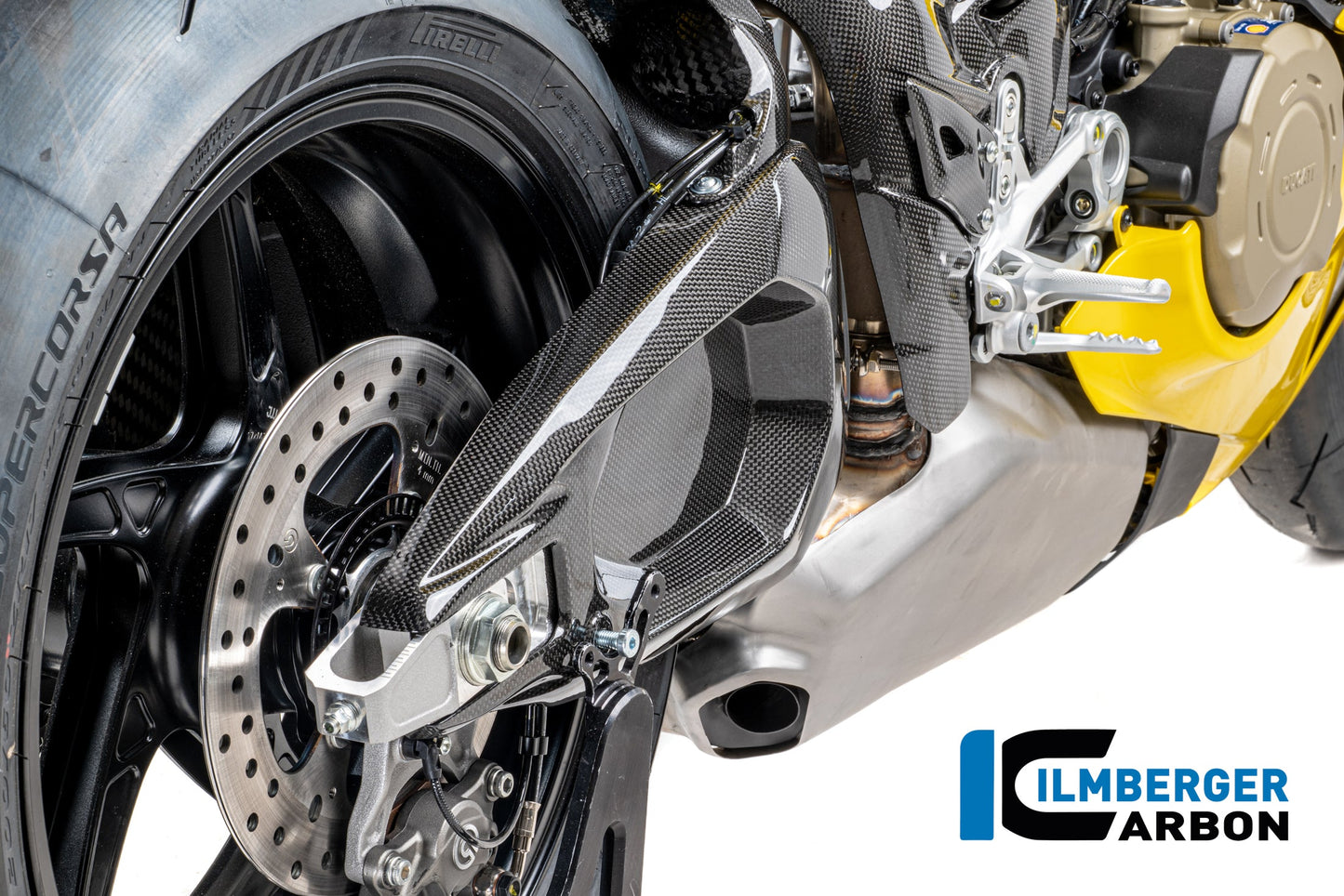 Achterbrugbeschermer (rechts) glanzend carbon Ducati Panigale V4 Tricolore Italia (2025+)