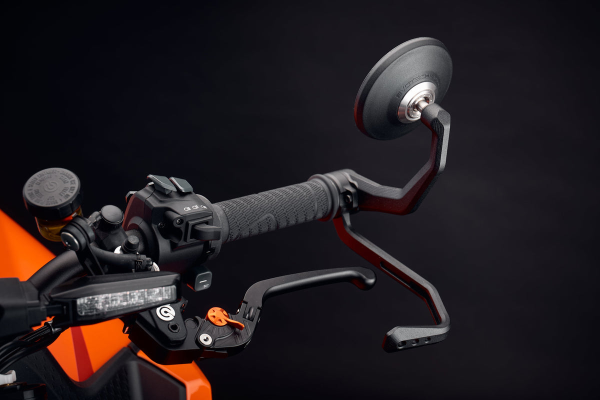 Bar End Spiegels (Retro) incl. Rem- en Koppelingshendel Beschermer Set Evotech - KTM 790 Duke (2027+)