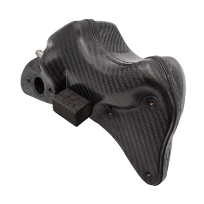 Linker aanzicht van EVR carbon koelvloeistof reservoir voor Ducati 748 916 996 998 