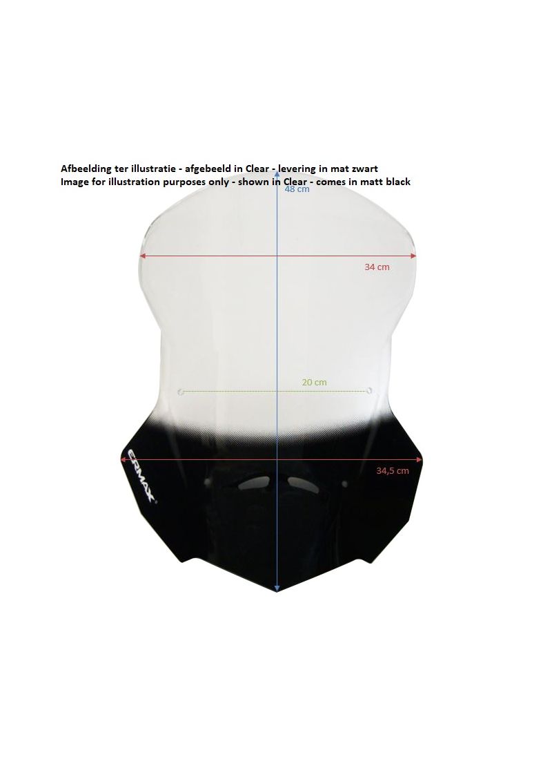 Ermax Touring windshield (48cm) Honda NC750 2021-2022 matt black