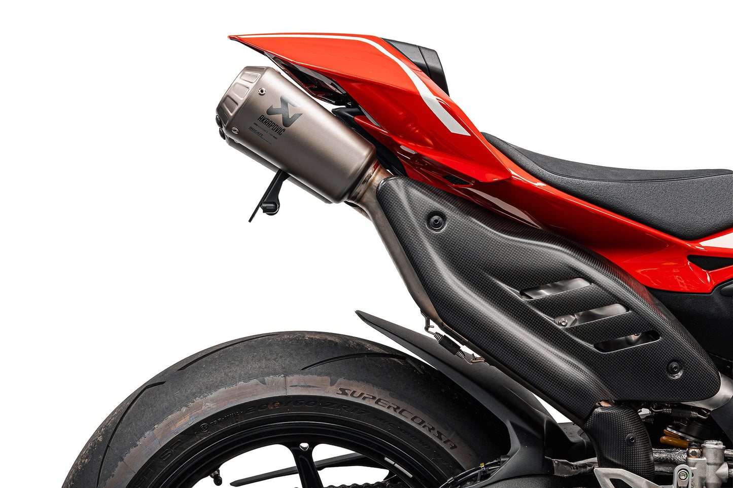 Verstelbare kentekenplaathouder Ducati Streetfighter V4 (2025+) For Akrapovic Titanium Full Race Exhaust System