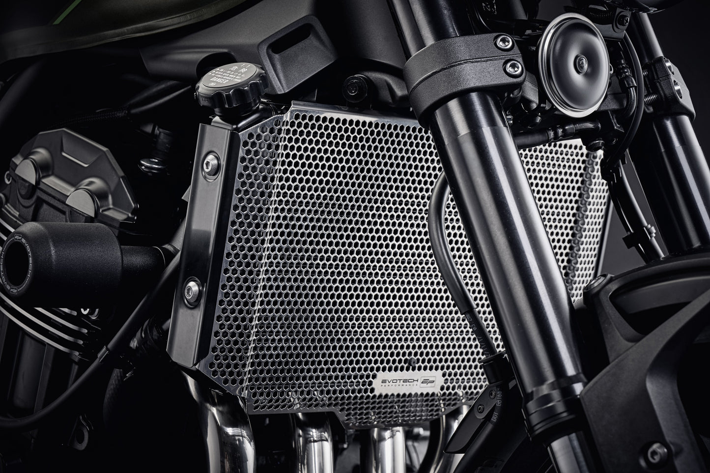 Evotech Kawasaki Z900RS Performance Radiatorcover (2018 - 2020) (Stainless Steel)