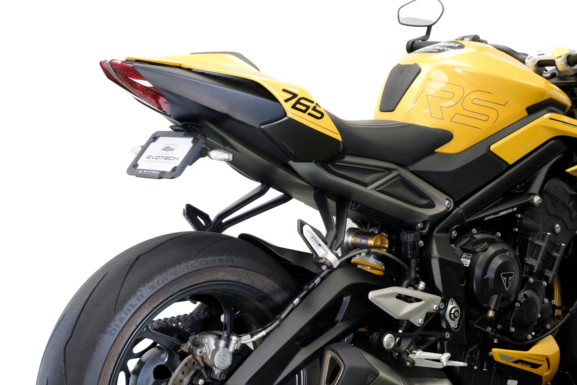 Verstelbare kentekenplaathouder incl. knipperlichten Evotech - Triumph Street Triple R (2017 - 2019)