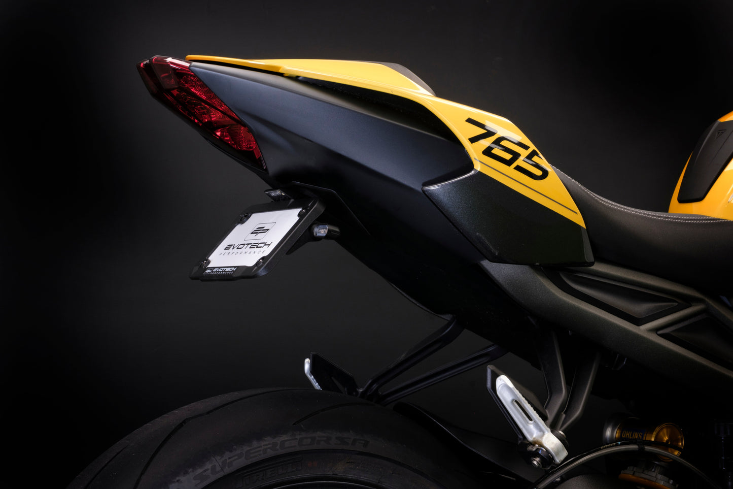 Verstelbare kentekenplaathouder incl. V1 knipperlichten Evotech - Triumph Daytona 675R (2013 - 2017)