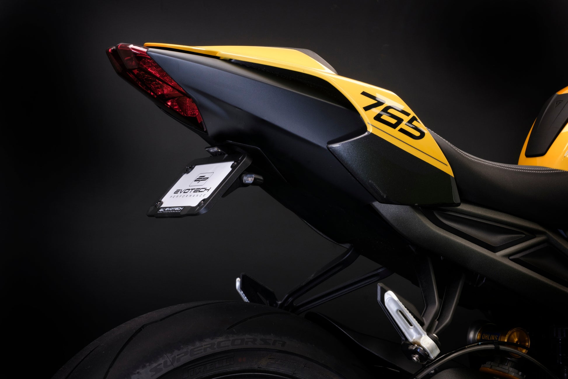 Verstelbare kentekenplaathouder incl. V1 knipperlichten Evotech - Triumph Street Triple RS (2017 - 2019)