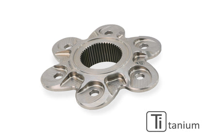 Titanium Achtertandwieldrager 6-bouts (grote achteras) Ducati 1098 (2007-2009) zijaanzicht