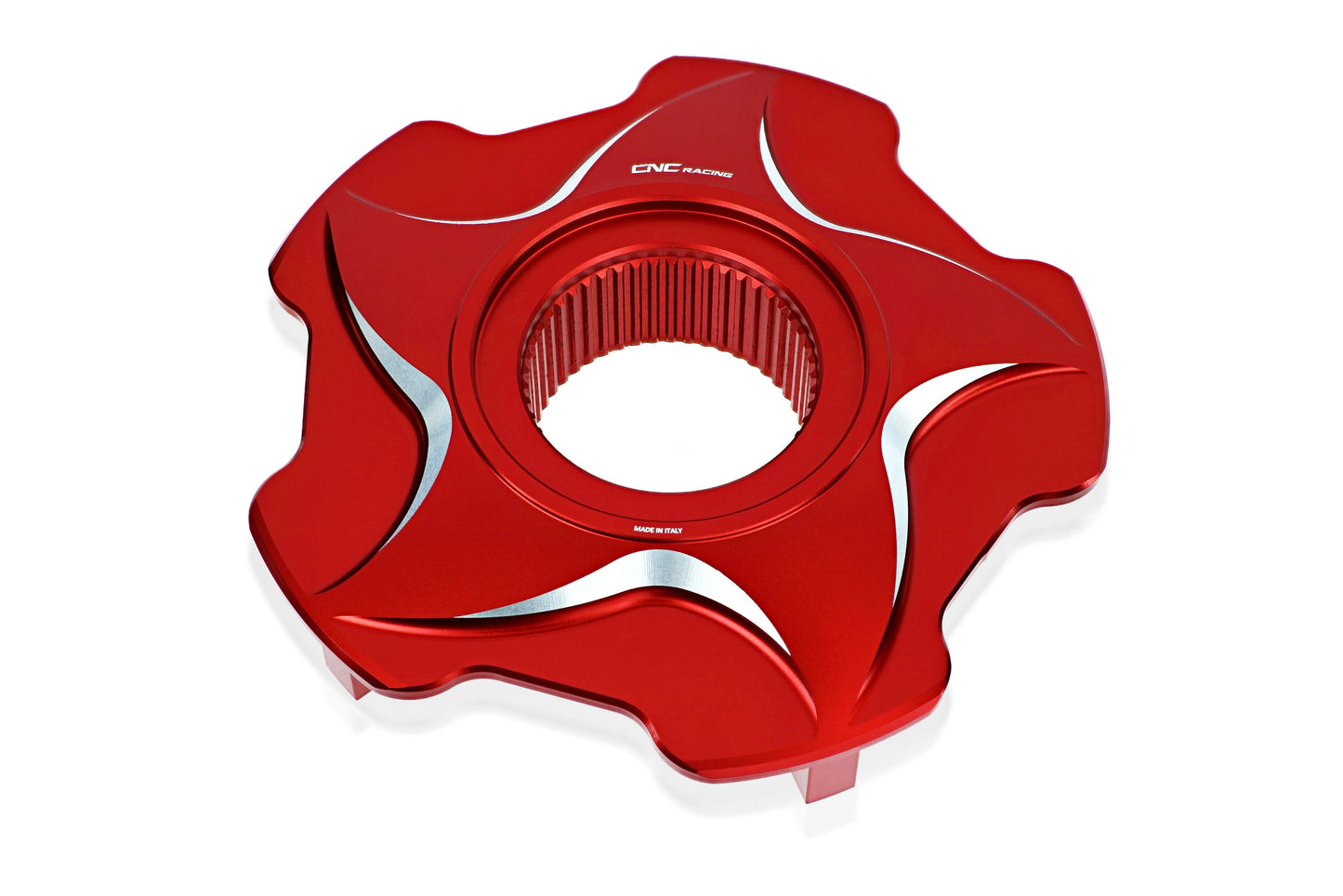 Achtertandwieldrager Bicolor MV Agusta Brutale 675 (2014-2015) tandwieldrager CNC Racing rood-zilver productfoto