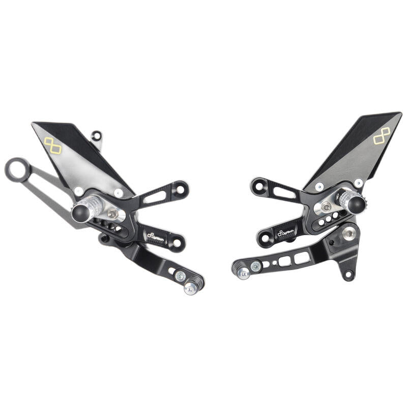 Ensemble d'interrupteurs de frein réglable avec des repousses de pied fixe et un modèle de commutateur standard Aprilia RSV4 2018-2019
