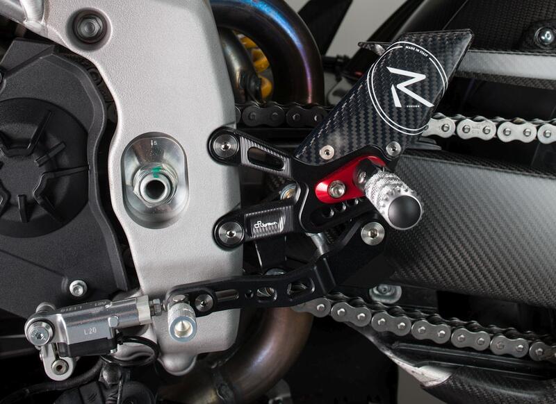 Ensemble d'interrupteurs de frein réglable avec repose-pieds pliants et motif de commutation versa (décalage GP) Aprilia RSV4 2018-2019