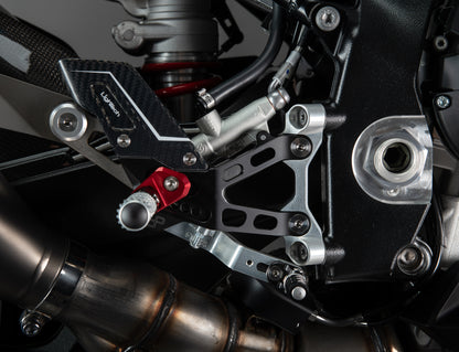 Ensemble de liaisons de frein réglable R (édition spéciale) avec des reproches pliants et des protecteurs de talons de carbone BMW S1000RR (2019-2024)