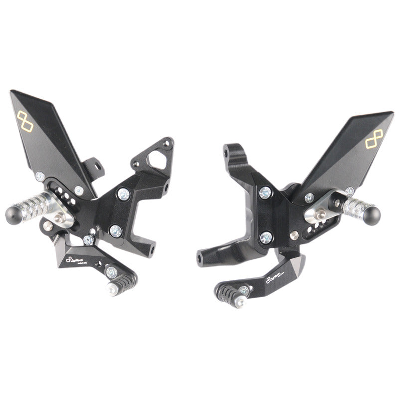 Ensemble d'interrupteurs de frein réglable avec repose-pieds fixes et motif de commutation versa versa (décalage GP) Ducati Panigale 959 2016-2020