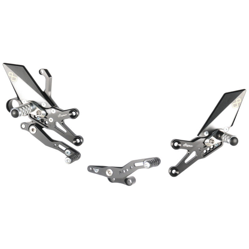 Ensemble de liaisons de frein réglable avec des repousses de bases à pied fixe Honda CBR1000R 2008-2019
